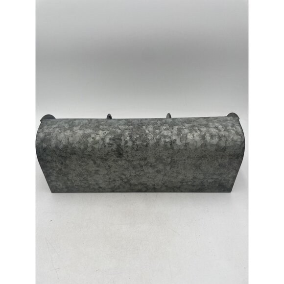 Galvanized Metal 3-Compartment Organizer For Storage Display Or Rustic Decor - Picture 2 of 7